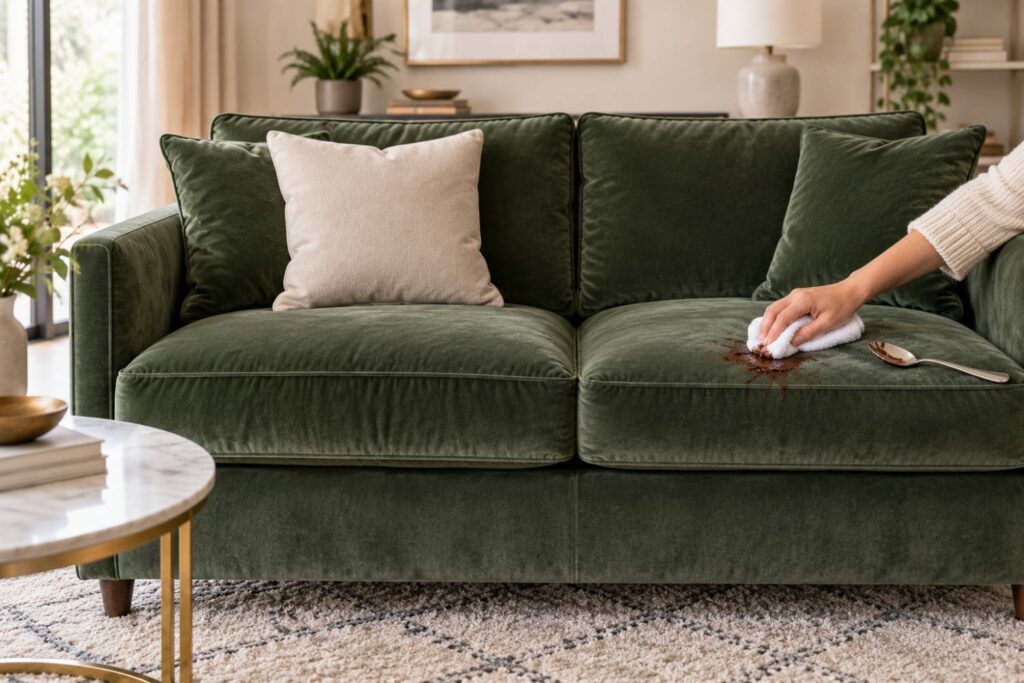 How to Remove Chocolate Stains from a Velvet Sofa Safely